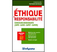 Ethique et responsabilité : Concours enseignants - Christian Martinez - Studyrama Eds - broché - Scolaire / Universitaire