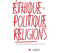 Éthique, politique, religions 2021 - Thierry Gontier - Classiques Garnier - broché - Revue