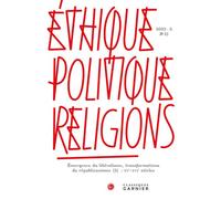 Ethique, politique, religions 2022 - 2, n 21, Emergence du libéralisme, transformations du républicanisme (2) : xve-xvie siècles - Collectif - Classiques Garnier - broché - Revue