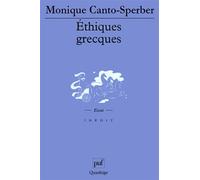 Éthiques grecques - Monique Canto-Sperber - Puf - broché - Essai