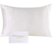 Ethlomoer Taie d'oreiller 100 % pure soie naturelle pour cheveux et peau 19 Momme réversible 600 fils avec fermeture éclair dissimulée, soie, blanc cassé, 40 x 60 cm