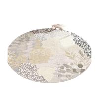 Ethnic Style Patchwork Printed Circular Carpet Watercolor Flower Anti Slip Rug Bedroom Living Room Entrance Mat Home Decoration(Color01,80x80cm)