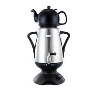 ETHNIQ Samovar électrique | Théière en acier inoxydable 4 L | Driver de température réglable | Faire bouillir Dry & Auto Shot-off | Théière en porcelaine de 1,2 l | Théière à thé turc, persan et russe