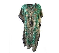 Ethnique Mode Kaftan Longues Oriental Style Caftan Polyester Boubou Africaine Robe ete Kaftan djellaba Femme Boheme Plage Beachwear Oversize Caftan (Petrole, Taille Unique)