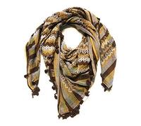 Ethnique Mode Keffieh de Palestine 100% Coton Foulard pour Homme et Femme Écharpe Militaire Tactiques écharpe Militaire Shemagh (Marron forêt)