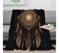 Ethnique Plaid Attrape-rêves 3D Imprimé Microfibre Décoration Maison Boho Couverture Jetée Adulte Canapé Lit 50x60(127x152cm)