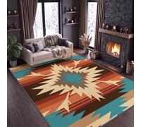 ethnique, Rustique, Textile Tapis Interieur Poils Antidérapant Courts Doux Moquette, Tapis Amérindien, Motif Losange Pour Enfants Jeu Garçons Fille Chambre Jouer Ramper 80 x 150 cm Nettoyage Facile