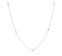 Ethos Jewelry Chaîne diamant en or véritable 585 - Chaîne solitaire 14 carats faite à la main avec diamants, chaîne délicate pour femme en différentes longueurs, Or véritable 585