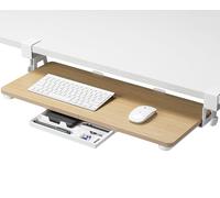 ETHU 68 x 30 cm Support de Clavier, Plateau de Clavier et de Souris Coulissant sous Le Bureau, avec Support de Pince C, Support de Clavier d’Ordinateur, Ergonomique pour la Maison et Le Bureau