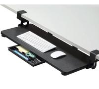 ETHU Support de Clavier, Plateau de Clavier et de Souris Coulissant sous Le Bureau, 68 x 30 cm avec Support de Pince C, Support de Clavier d’Ordinateur, Ergonomique pour la Maison et Le Bureau (Noir)