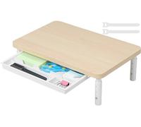 ETHU Support de Moniteur Réhausseur d’Écran Support d'Ordinateur Lever PC Ecran, 3 niveaux de longueur et angle réglables avec support pour téléphone et tiroir, accessoires de bureau