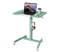 ETHU Table d'appoint réglable en hauteur, bureau mobile avec roulettes, table d'ordinateur portable pour canapé, lit, table basse, plateau de ressort à gaz inclinable à 90° (65 cm), table à roulettes