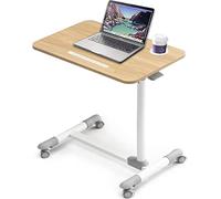 ETHU Table de Dessus avec roulettes, Table à roulettes, Table de lit d'hôpital, Table pour Ordinateur Portable réglable sur Le lit
