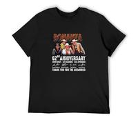 Ethy Bonanza TV Series 62Nd Anniversary Pernall Michael Dan Lorne Signatures T-Shirt Man's Fashion Cotton Black Clothes Unisex Tee XXL