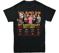 ETHY Mrs. Brown's Boys 10th Anniversary 2011 2021 Signatures Funny Series T Shirt Short Sleeve Tees Black L