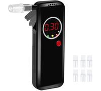 Éthylomètre Éthylomètre Capteur à Semi-conducteur LCD Numérique avec 5 Embouts Buccaux Testeur D’haleine Précis