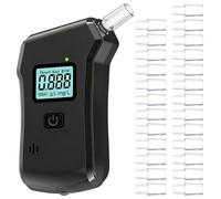 Éthylotest Electronique, Ethylotest Electronique Homologué NF avec Lumières LED Alcootest Professionnel avec Ecran LCD Numérique Professionnel et 25 Embouchures Alcotest Usage Maison Voiture Fêtes