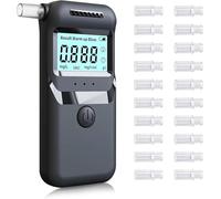 Ethylotest Electronique, Ethylotest Professionnel avec Affichage Numérique LCD, Précision de Qualité, Portable Testeur d'alcool ave 20 Embouchures, Alcootest Personnel pour Usage Domestique