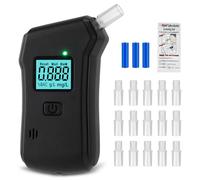 Ethylotest Electronique Homologué NF Ethylometre Éthylotest + Ethylotest Jetable Alcootest Électronique Écran LCD Numerique Test Alcoolémie Homologue Français Portable Personnel avec 15 Embouchures