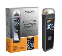 Éthylotest électronique portable - rechargeable USB Écran LED | Capteur semi-conducteur · Sans embout · Préchauffage 10 s · Souffle 4-5 s · Affichage rétroéclairé · en 10