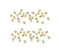ETHZZLE 1500 pièces Perles à Sertir Cuivre Dorées Tube pour Fabrication Bijoux DIY Bracelet Collier Artisanat