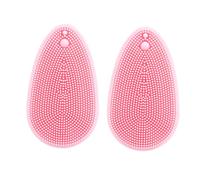 ETHZZLE 2 pièces Brosse Nettoyante Visage Silicone Rose Masseur Facial Ergonomique Nettoyage Profond des Pores Obstrués Douce pour Usage à Domicile et Voyage