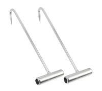 ETHZZLE 2 pièces Crochet de Levage Antirouille Robuste pour Plaque Égout et Porte Roulante Outil Polyvalent Métal Renforcé pour Manutention Facile