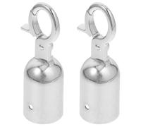 ETHZZLE 2 pièces Embouts de Corde Acier Inoxydable avec Crochet à Ressort Butée Fin Corde Résistante Corrosion Accessoires pour Balustrade et Contrôle de Foule Installation Facile