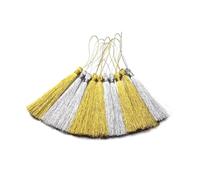 ETHZZLE 30 pièces Glands DIY Faits Main pour Marque-pages et Rideaux Ornements Suspendus Délicats Mélange Or et Argent Accessoires Décoratifs pour Mariage et Fêtes