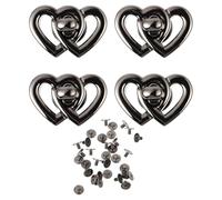 ETHZZLE 4 Fermoirs Tournants en Métal Forme Cœur Couleur Noir Mat Lot de 4 Pièces Accessoires pour Paquet à Main et Bandoulières Fermoirs Robustes et Résistants à L’Usure Usage pour