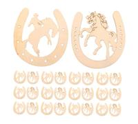 ETHZZLE 48 Pièces Horseshoe Shaped Wood Pieces For DIY Painting Crafts Rustic Unfinished Wood Slices For Holiday Decor And Art Projects
