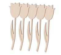 ETHZZLE 5 pièces Wooden Flowers Cutouts For DIY Crafts Unfinished Wood Blanks With Natural Scent Creative Painting Set For And Adults Idea And Parents