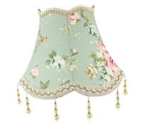 ETHZZLE Abat Jour Tissu Jacquard Vert pour Lampe de Vintage et Facile à Installer Compatible Lampe de Bureau et Lampadaire Intérieur