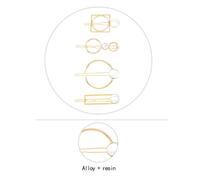 ETHZZLE Accessoires de Coiffure Euro-Américains Noirs 4 Pièces Épingles à Cheveux Géométriques Irrégulières Ensemble pour Mariée Coiffure Élégante