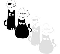 ETHZZLE Autocollants Muraux Chat Couple Waterproof en PVC 30X30 CM Stickers Décoratifs Repositionnables pour Salon Chambre la Cuisine Décor Mural Amovible sans Trace Lot de 2 Pièces