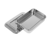 ETHZZLE Boîte Stérilisante Carrée en Acier Inoxydable 23 CM avec Couvercle Argenté Plateau à Instruments pour Manucure et Beauté Résistante à la Corrosion pour Salon et Usage