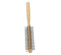 ETHZZLE Brosse Ronde Bois pour Cheveux Bouclés Peigne Nylon pour Coiffage et Brushing Brosse Soufflante Maniable avec Poignée Antidérapante Schima pour Boucler et Styliser Maison
