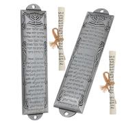 ETHZZLE Mezouza Décorative en Métal 132mm, Ornement Religieux Aux Bords Arrondis, Résistance Solide, pour Décoration Intérieure Et Prière, Lot De 2 Pièces