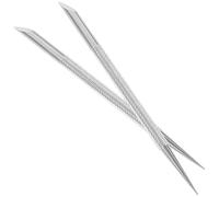 ETHZZLE Outil de Manucure 2 Pièces en Acier Inoxydable Double Tête Repousse-Cuticules et Grattoir à Vernis pour Soins des Ongles Naturels et Faux Ongles Usage Professionnel et Personnel