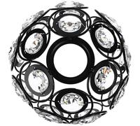 ETHZZLE Plafonnier Lustre Abat-jour Cristal Noir Diffuseur de Lumière Délicat pour Chambre Salon Couverture de Lampe Suspendue Globale