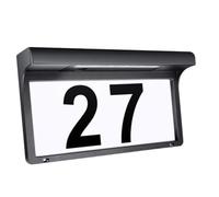 ETHZZLE Plaque Numéro Maison Solaire LED avec Chiffres et Lettres Éclairage Solaire pour Adresse Extérieure Panneau Lumineux Mural Résistant pour Jardin et Mur de Façade
