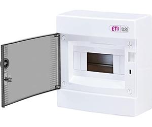 ETI ECT8PT Boîte à fusibles en saillie IP40 1 rangée à 8 modules Porte transparente pour installation dans la maison