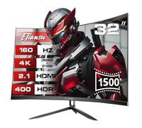 ETiansu Moniteur de jeu incurvé 32 po 4K 160 Hz UHD (3840 x 2160) 1 ms AMD FreeSync Premium, 1500R, 125 % sRGB, 95 % DCI-P3, moniteur avec haut-parleur, HDMI 2.1, DP1.4, VESA