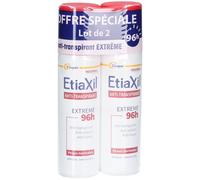 Etiaxil Anti-transpirant Aérosol Extrême 96h - Sans alcool - Protection puissante contre la transpiration et les odeurs - Peaux sensibles - Testé dermatologiquement* - Anti-taches - 150 ml - Lot de 2