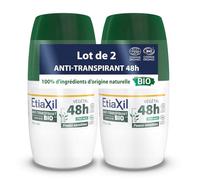 Etiaxil bio anti-transpirant végétal 48h thé vert lot de 2x50ml