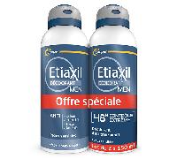 ETIAXIL - Déodorant Anti-transpirant HOMME Transpiration Modérée Aisselles Contrôle 48h Aérosol 150 ml Lot de 2 Spray 300