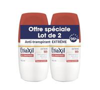 ETIAXIL - Déodorant Anti-transpirant - Transpiration Modérée - Aisselles - Extrême 96h - Peaux Normales - Efficacité 96h - Roll on - 50 ml - Lot de 2
