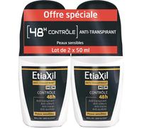 Cooper etiaxil déodorant men anti-transpirant contrôle 48h roll-on 2x50ml