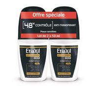 Etiaxil Déodorant Homme Anti-Transpirant Contrôle 48H Roll-On 2x50ml