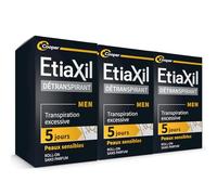 ETIAXIL - Déodorant Détranspirant - Homme - Traitement Transpiration Excessive - Aisselles - MEN Peaux Sensibles - Efficacité 5 jours - 3x15 ml